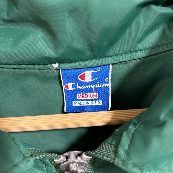Vintage 80s Champion Women’s Nylon Windbreaker Size Medium Green USA Made Jacket - Picture 4 of 10